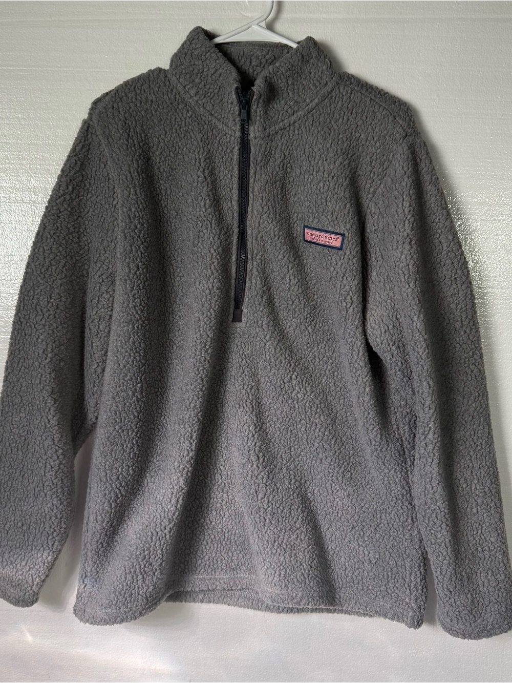 Vineyard Vines Women’s Medium Gray Sherpa Fleece Quarter Zip Pullover